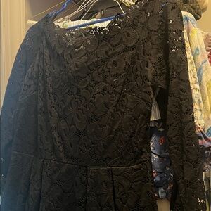 Elegant Black Lace Mini Dress